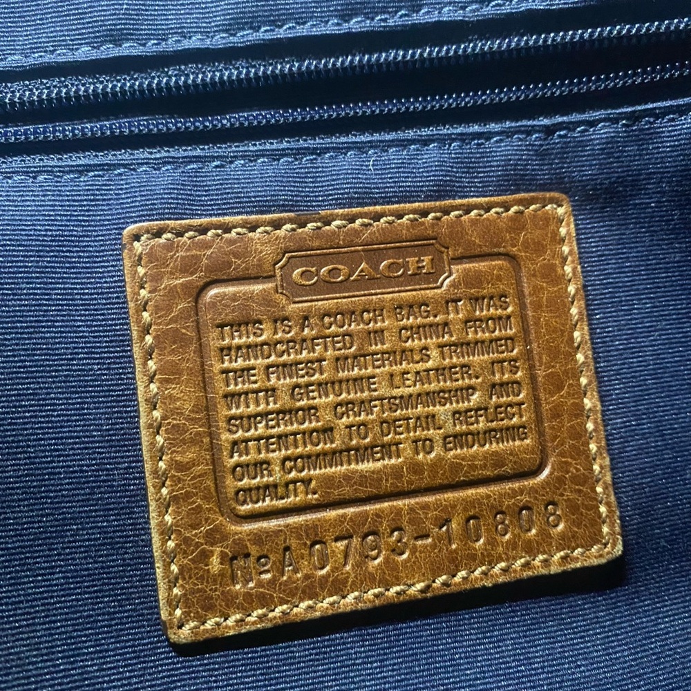 Coach Patchwork Blue Multi Canvas & Leather Hobo Tote - Picture 4 of 8